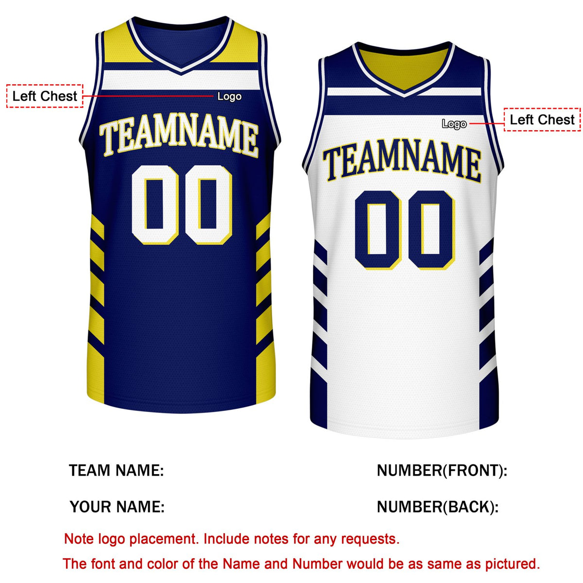 Custom Reversible Navy White Basketball Jersey | Personalized Team Jersey | Vosoli