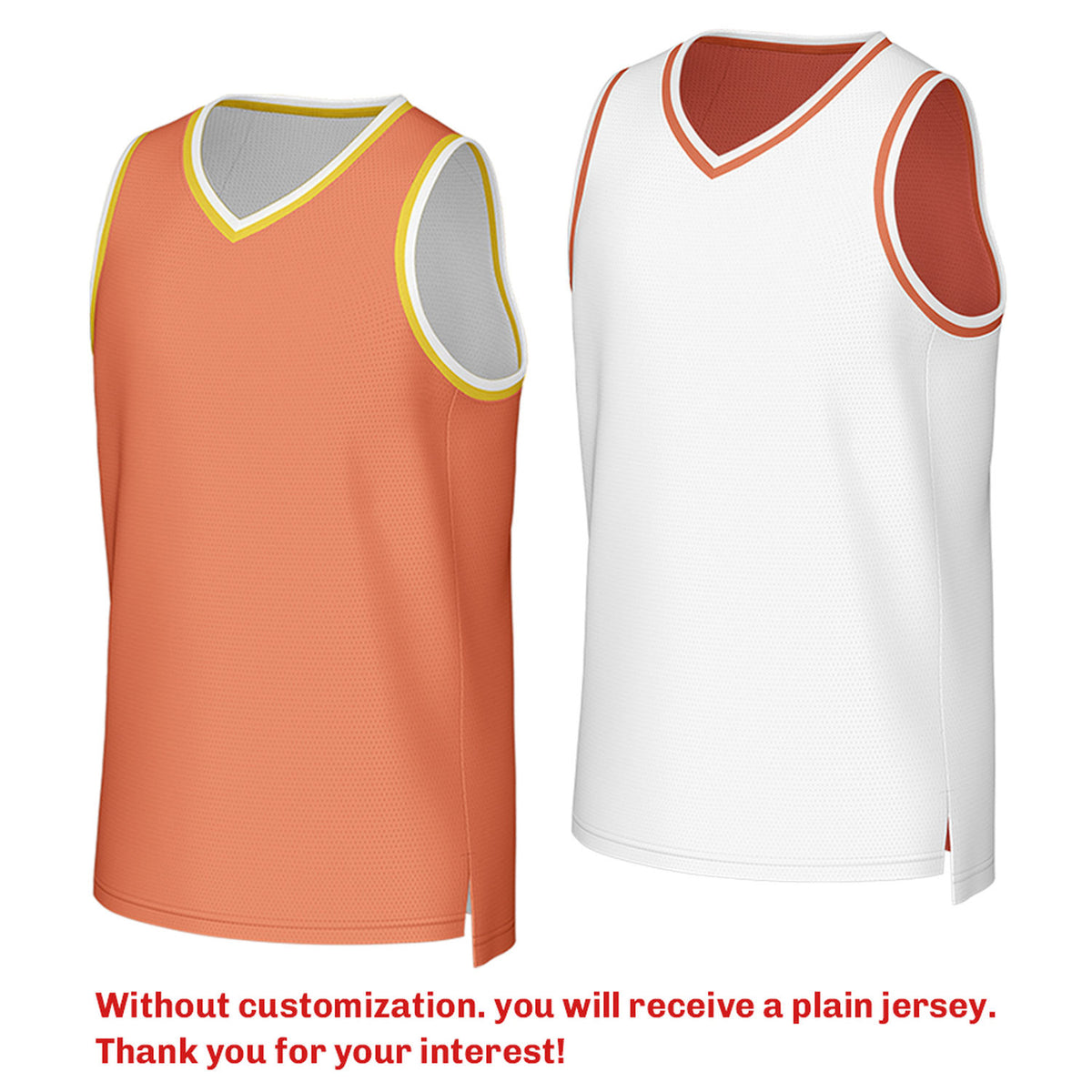 Custom Reversible Orange & White Mesh Basketball Jersey | Personalized Team Jersey | Vosoli