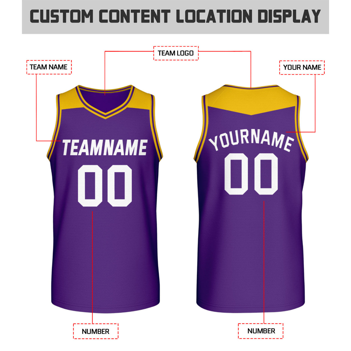 Custom Reversible Purple & Gold Mesh Basketball Jersey | Personalized Team Jersey | Vosoli