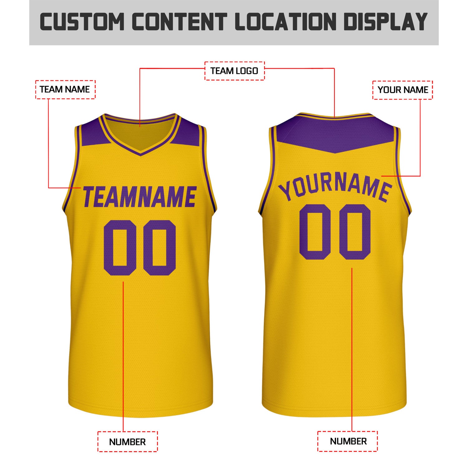 Custom Reversible Purple & Gold Mesh Basketball Jersey | Personalized Team Jersey | Vosoli