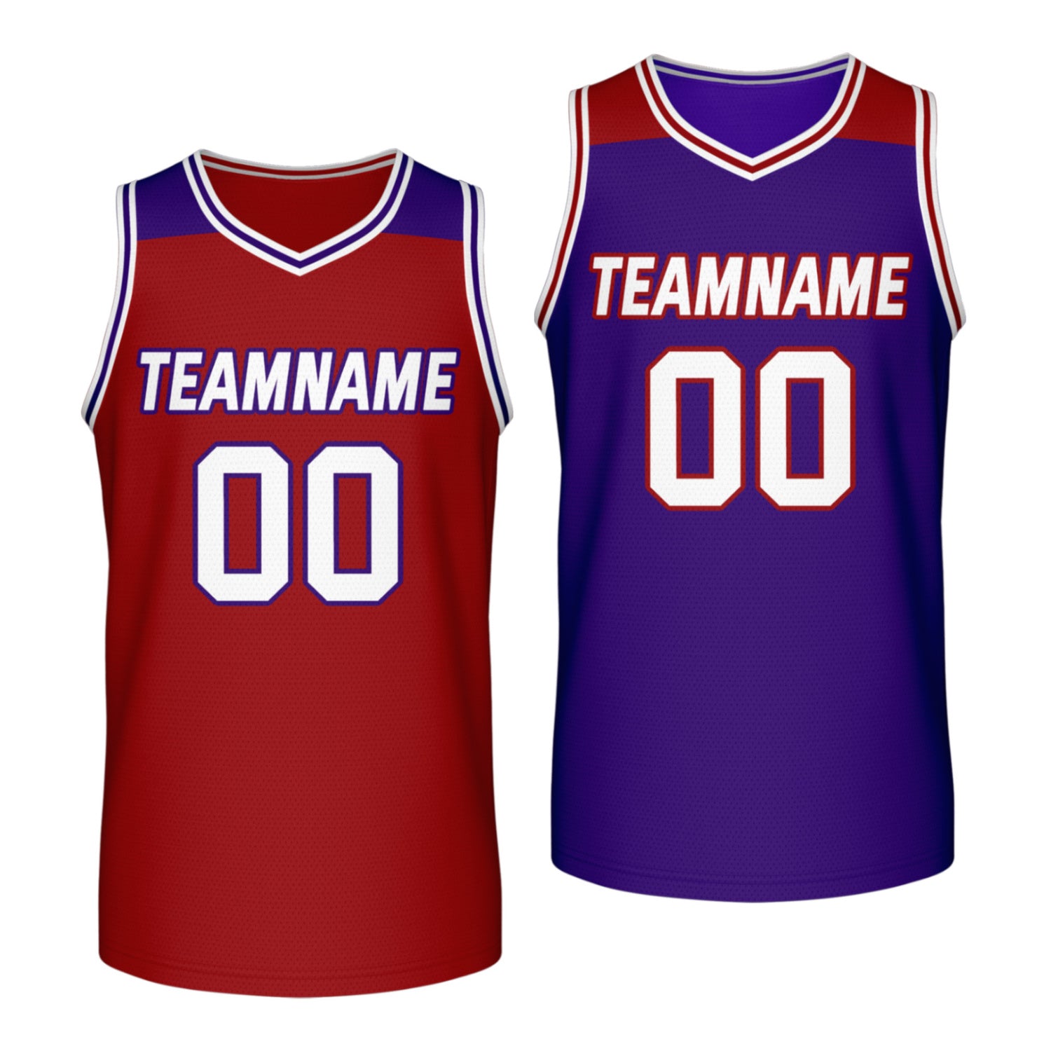 Custom Reversible Red & Purple Mesh Basketball Jersey | Personalized Team Jersey | Vosoli