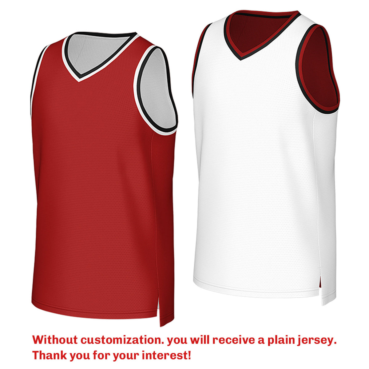 Custom Reversible Red & White Mesh Basketball Jersey | Personalized Team Jersey | Vosoli