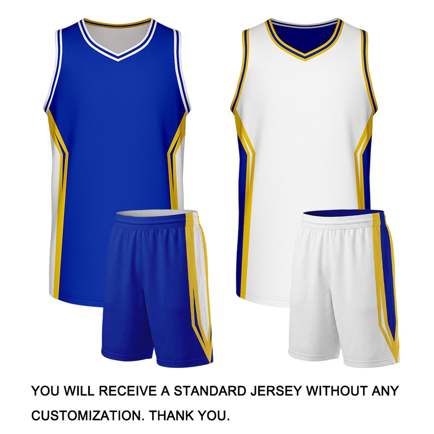 Custom Royal Blue & White Reversible Basketball Uniform Set | Personalized Team Uniforms for Adult & Youth