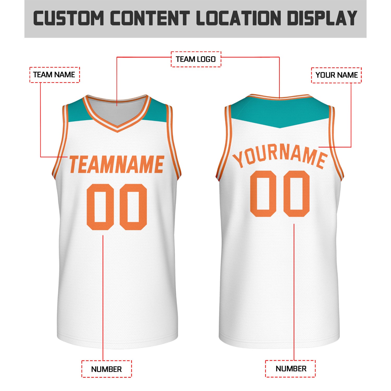 Custom Reversible Teal & White Mesh Basketball Jersey | Personalized Team Jersey | Vosoli
