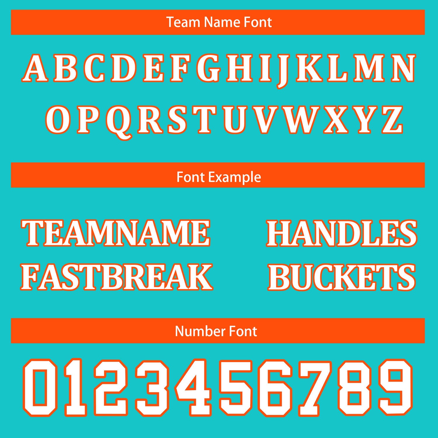 Custom Reversible Turquoise White Orange Basketball Uniform Set | Team & Player Name - Vosoli