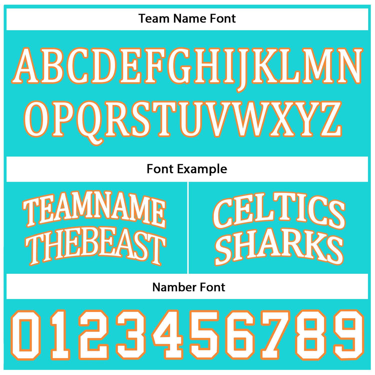 Custom Reversible Turquoise White Orange Basketball Uniform Set | Team Name & Number - Vosoli