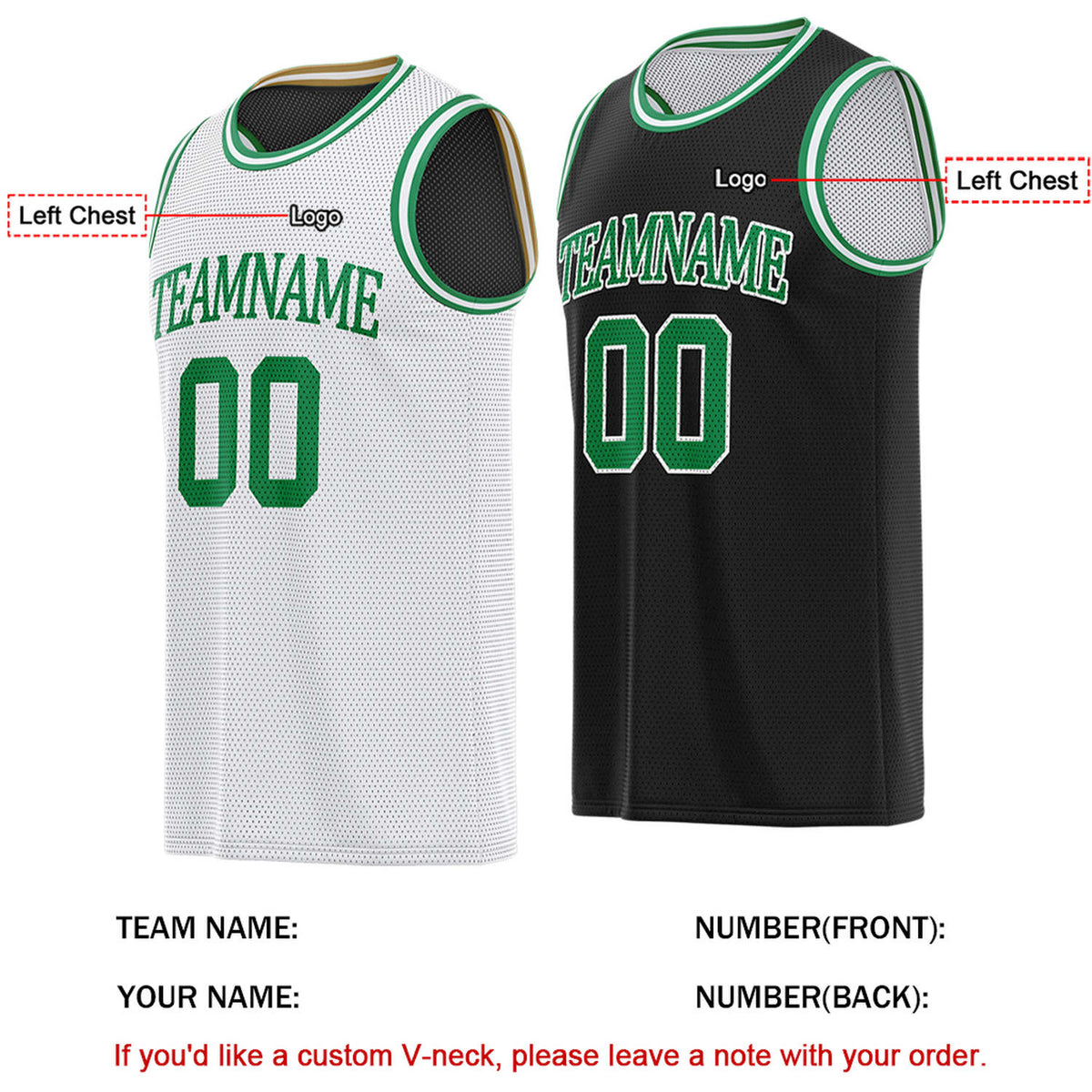 Custom Reversible White & Black Basketball Jersey | Personalized for Team Sports - Vosoli