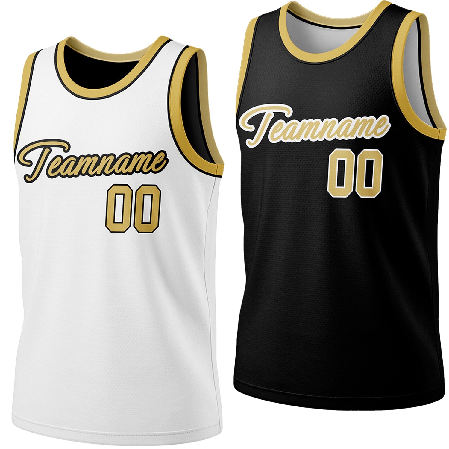 Custom reversible white & black basketball jersey, personalized script team name number Logo breathable sports top for men women youth Adult game practice - Vosoli