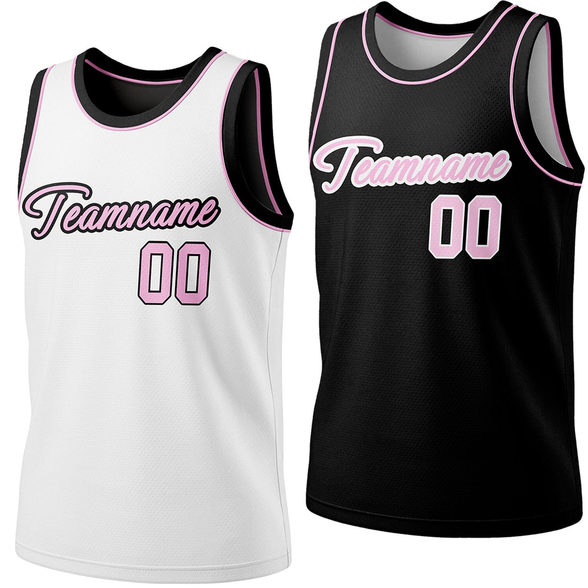 Custom reversible white &amp; black basketball jersey, personalized script team name number Logo breathable sports top for men women youth Adult game practice - Vosoli
