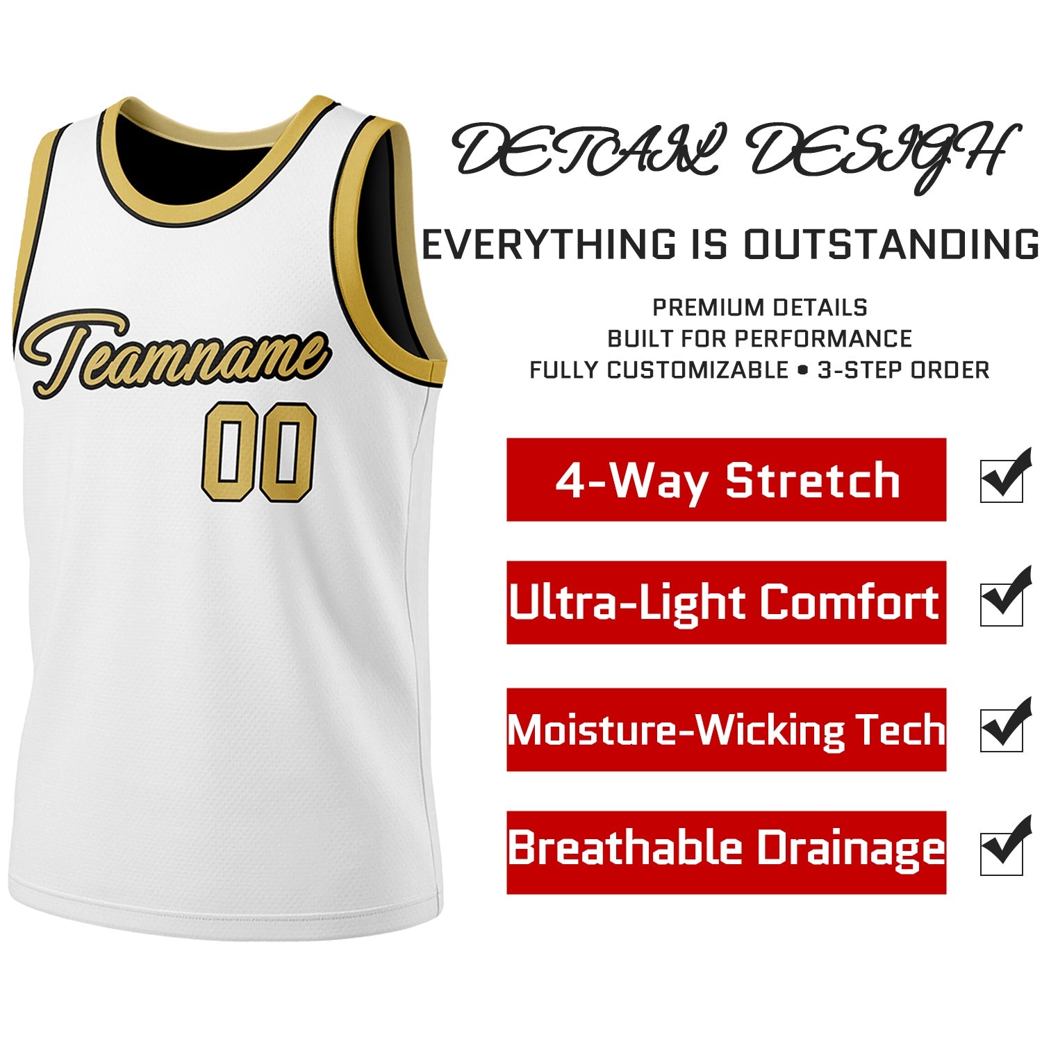 Custom Reversible White & Black Basketball Jersey | Personalized Team Jersey | Vosoli