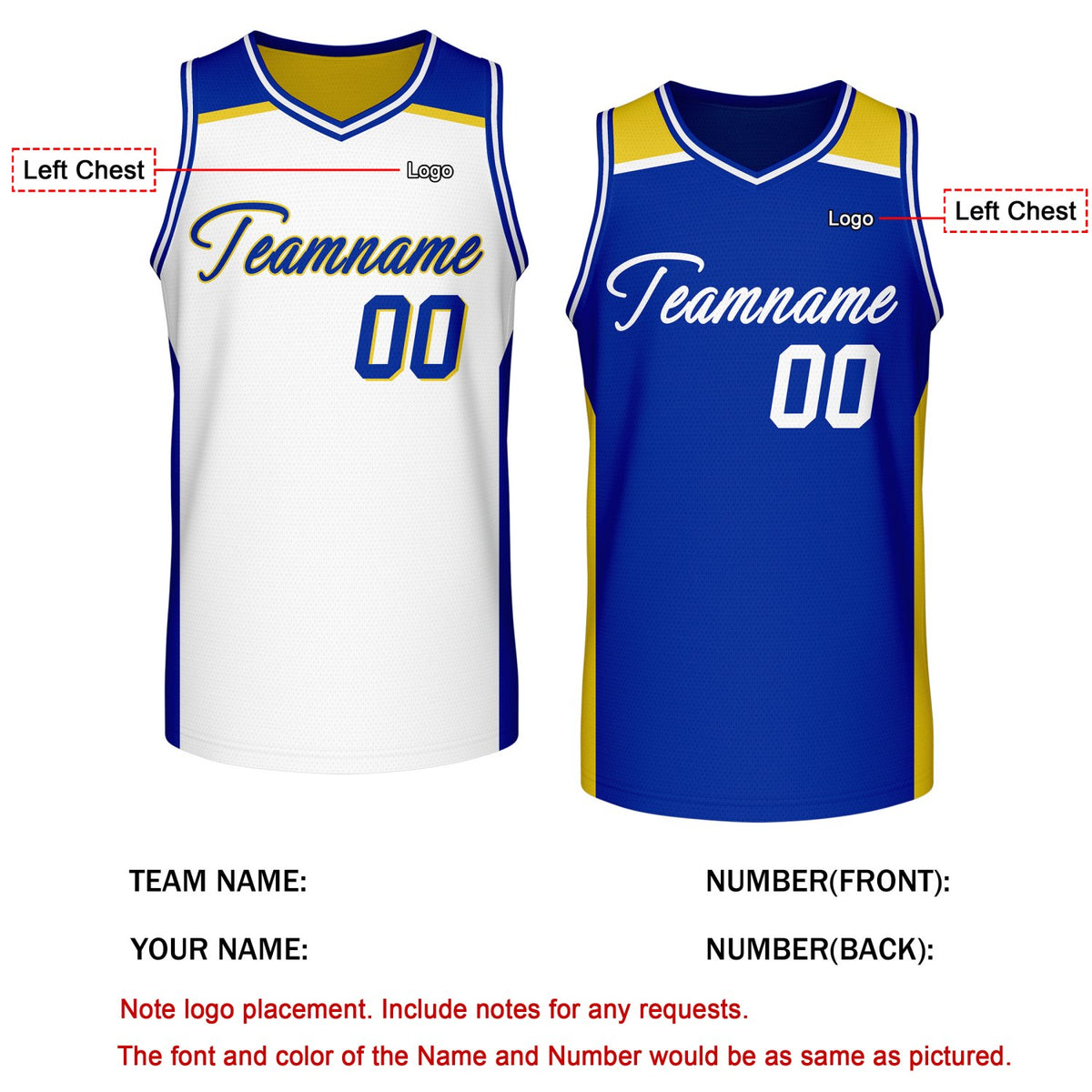 Custom Reversible White Blue Basketball Jersey | Personalized Team Jersey | Vosoli