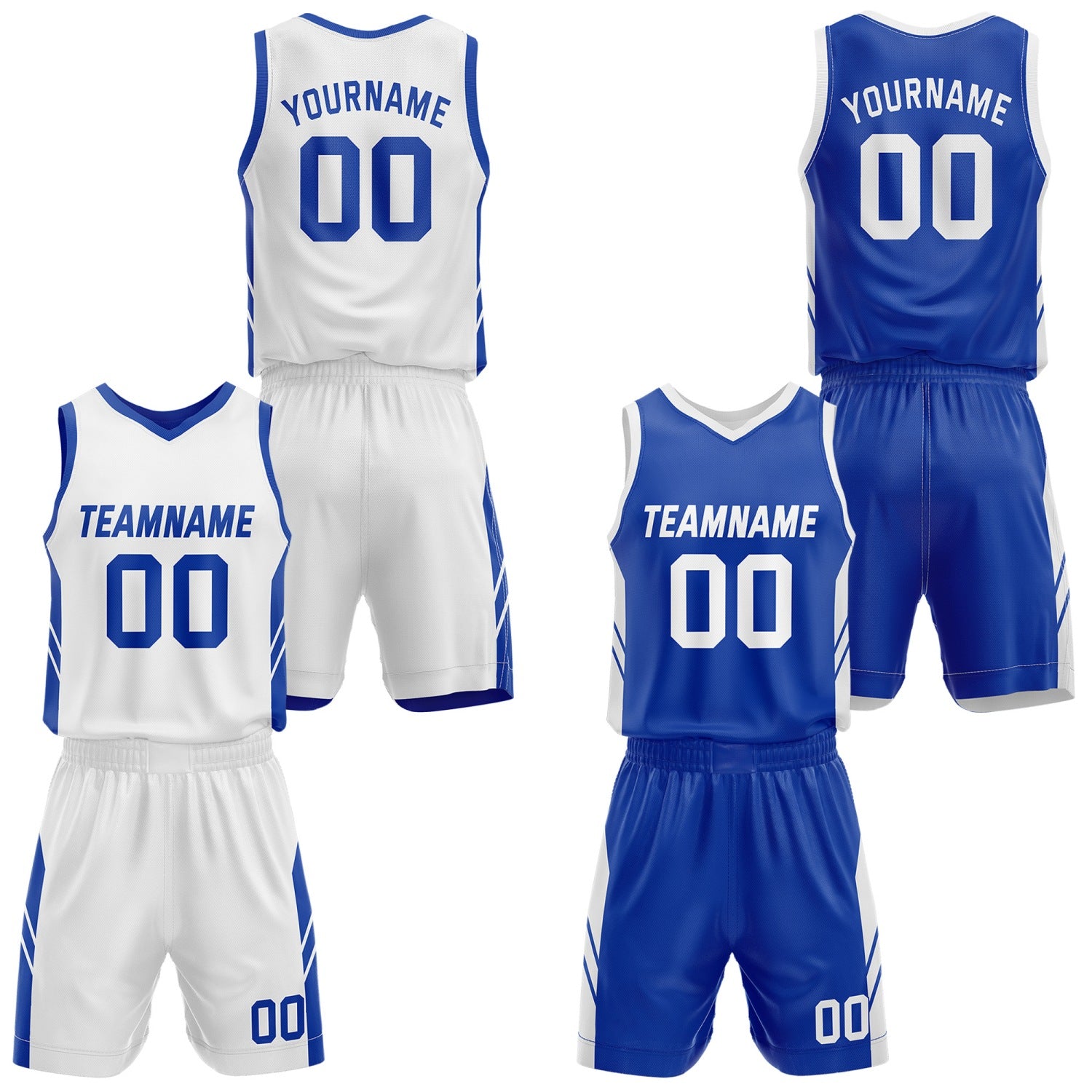 Custom Reversible White Green Basketball Jersey and Shorts Set, Personalized Team Name Number Breathable Mesh Uniform for Men Women Youth
