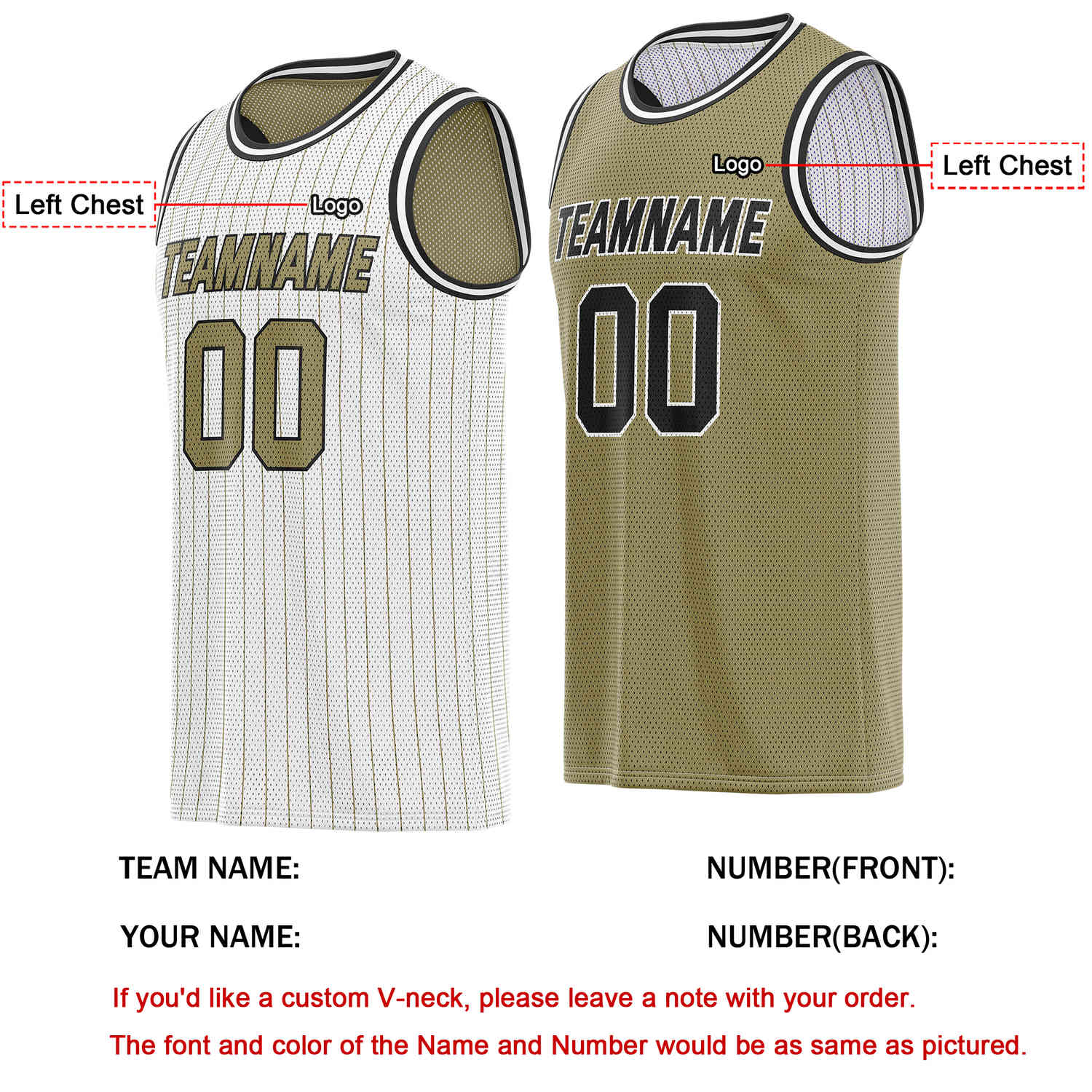 Custom Reversible White Gold Striped Mesh Basketball Jersey | Team & Player Name - Vosoli