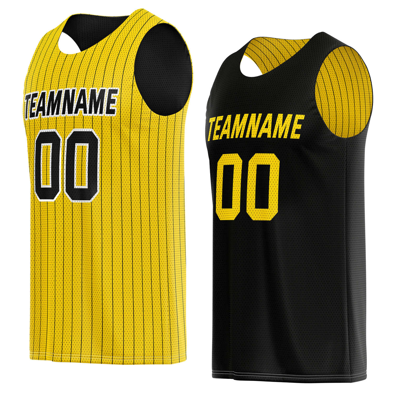 Custom Reversible Red Black Pinstripe Basketball Jersey, Personalized Team Name Number Breathable Mesh Uniform for Men Women Youth