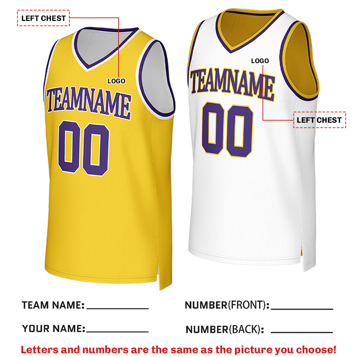Custom Reversible Yellow & White Mesh Basketball Jersey | Personalized Team Jersey | Vosoli