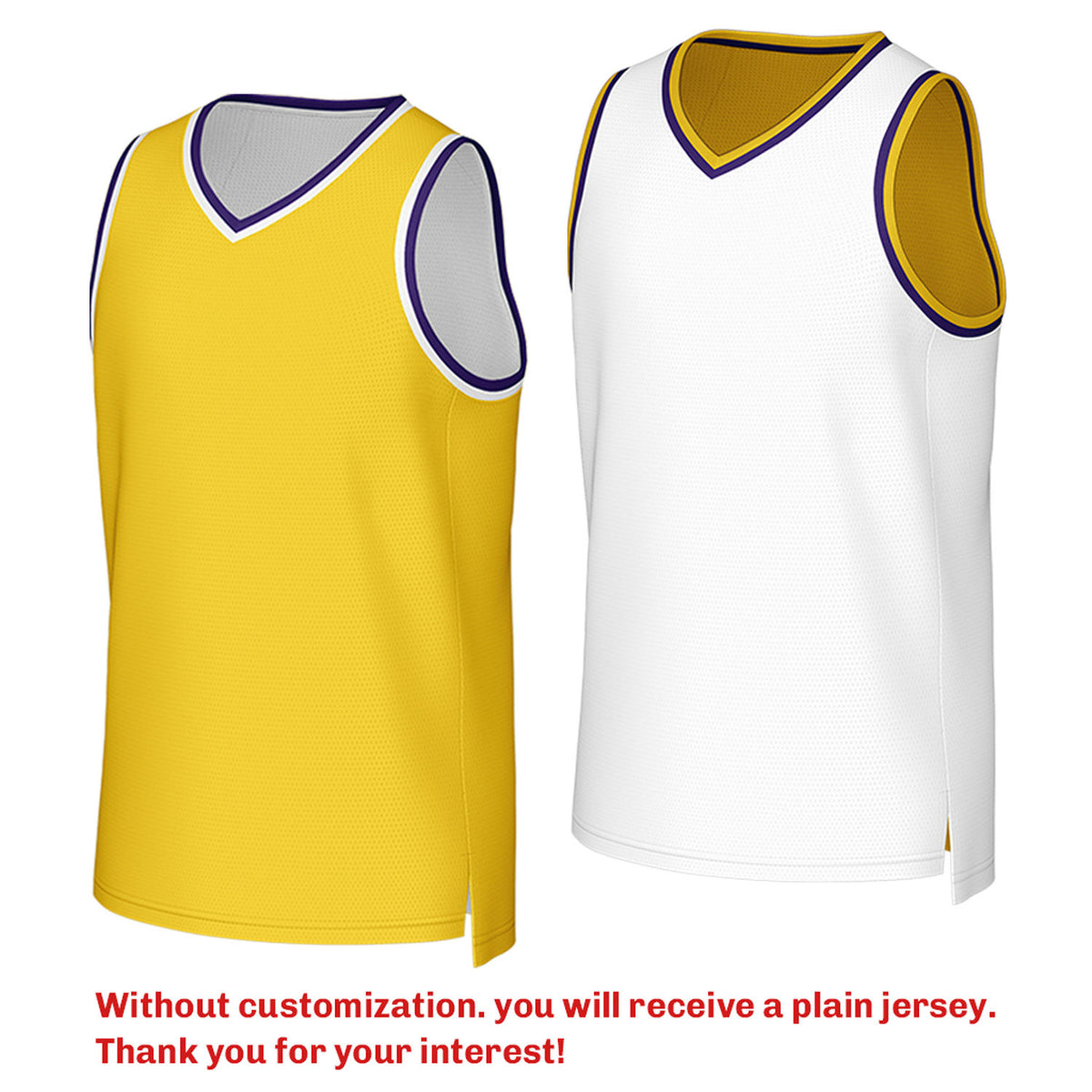 Custom Reversible Yellow & White Mesh Basketball Jersey | Personalized Team Jersey | Vosoli