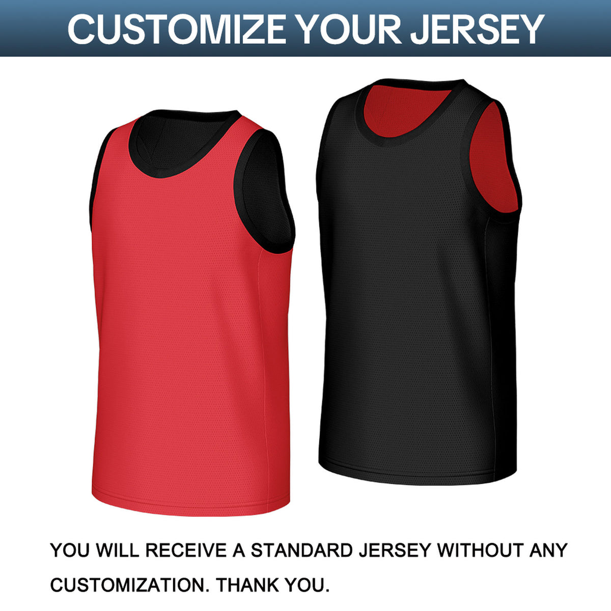 Custom Red & Black Reversible Basketball Jersey | Personalized Sleeveless Mesh Jersey for Men Women Youth