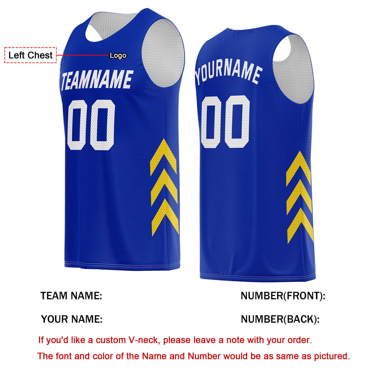 Custom Royal Blue & Gold Basketball Jersey | Personalized Team Kit - Vosoli