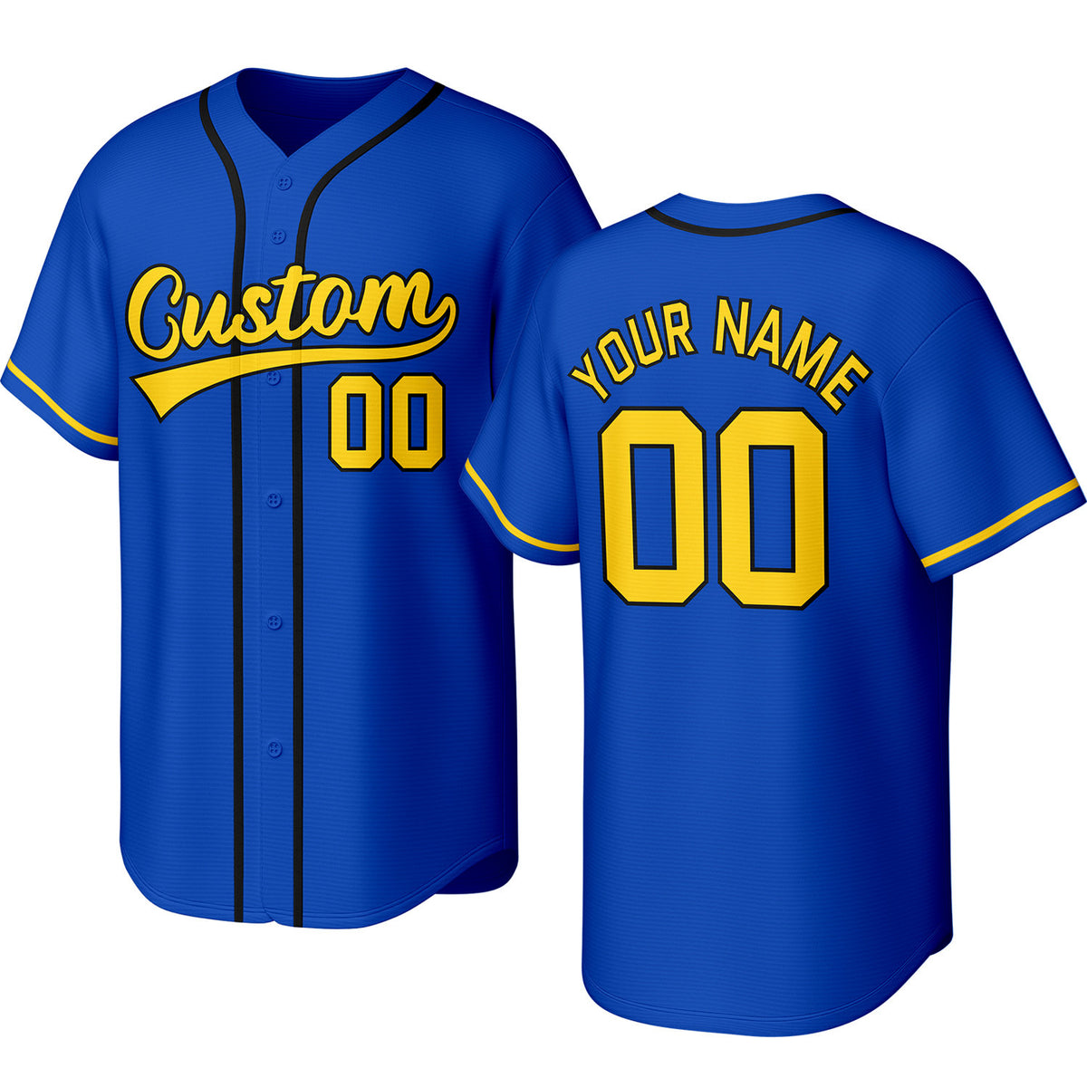 Custom royal blue baseball jersey with stitched logo, personalized name &amp; number, button-front short-sleeve sports uniform for team men women youth game practice - Vosoli