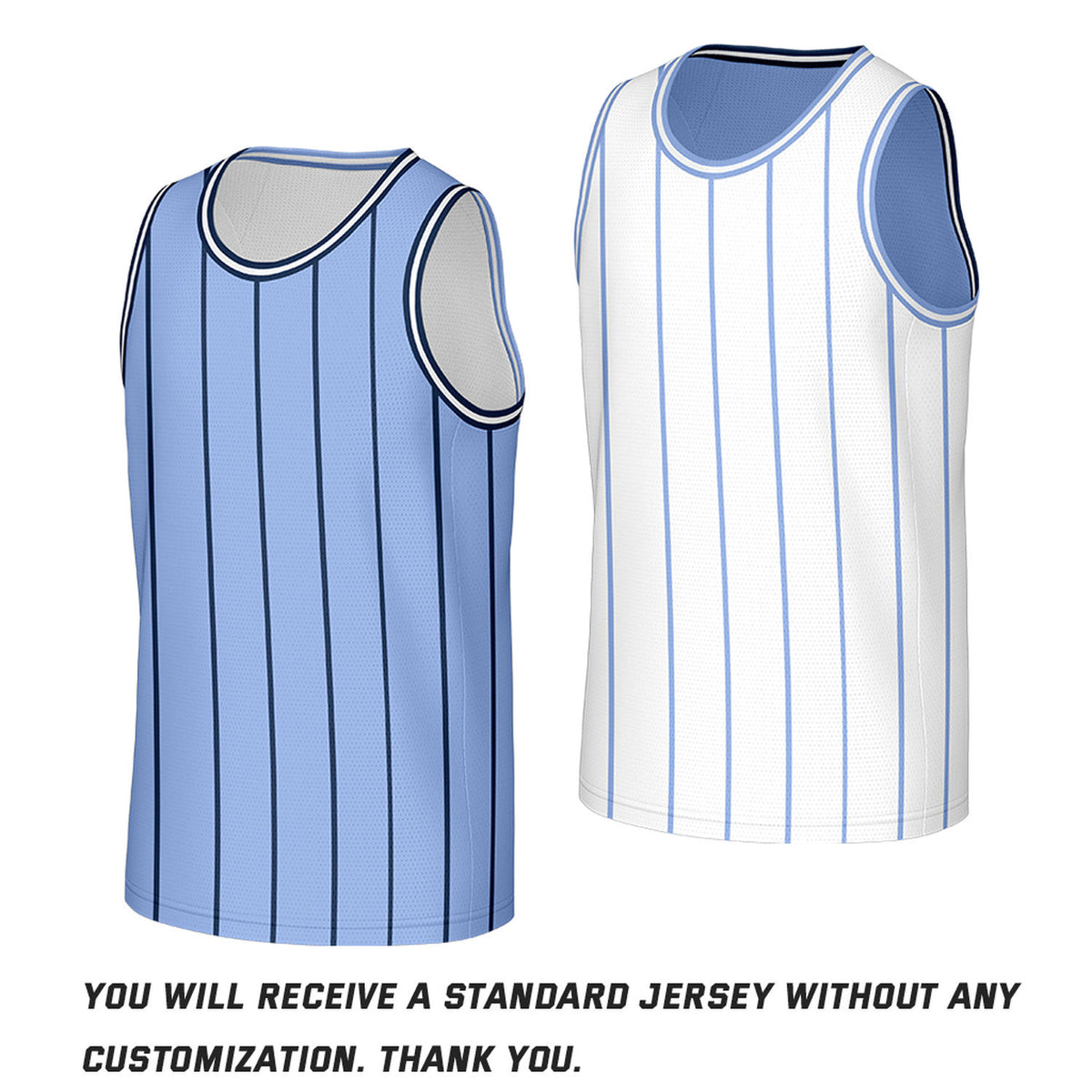 Custom Striped Reversible Basketball Jersey Light Blue & White Mesh Team Uniform for Adult Youth