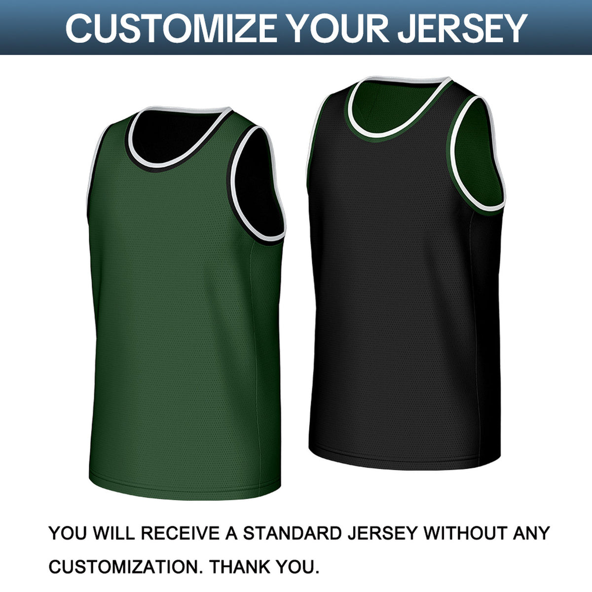 Custom Green & Black Reversible Basketball Jersey | Personalized Sleeveless Mesh Jersey for Men Women Youth
