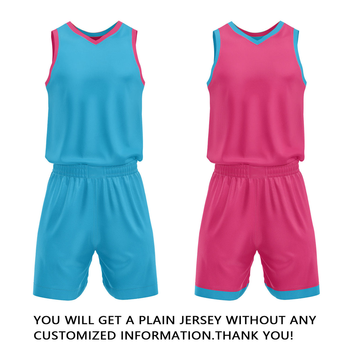 Custom Teal & Hot Pink Reversible Basketball Jersey Shorts Set | Personalized Full Team Uniform