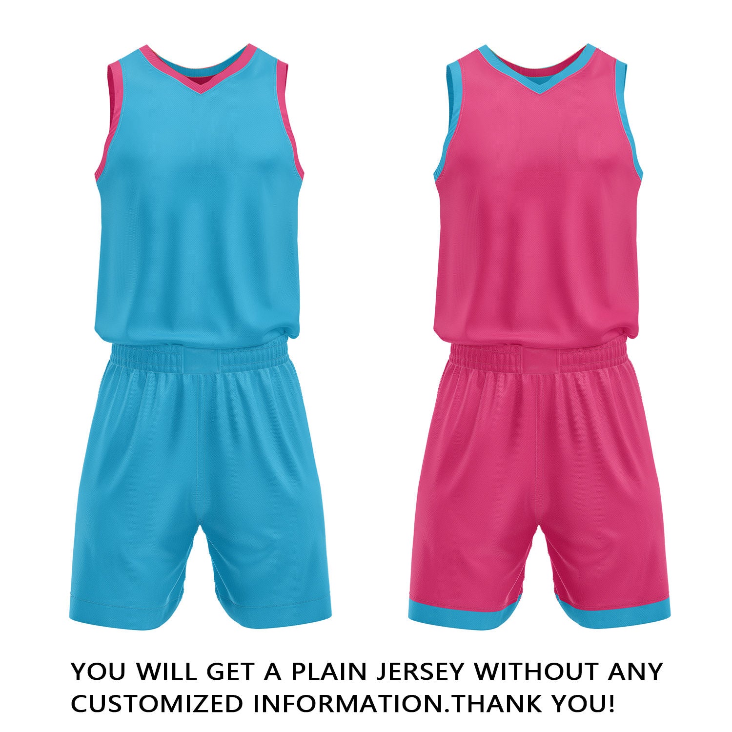 Custom Teal & Hot Pink Reversible Basketball Jersey Shorts Set | Personalized Full Team Uniform