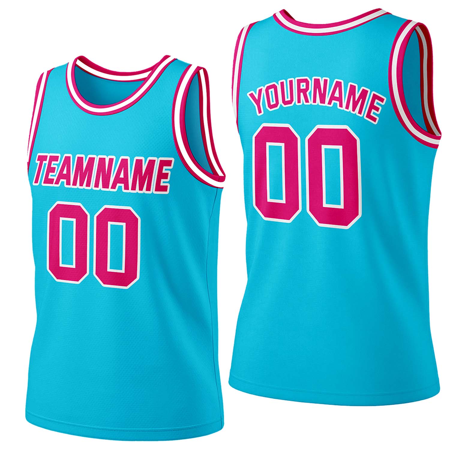 Custom teal-pink mesh basketball jersey by Vosoli | Personalized name & number team uniform for youth & adults