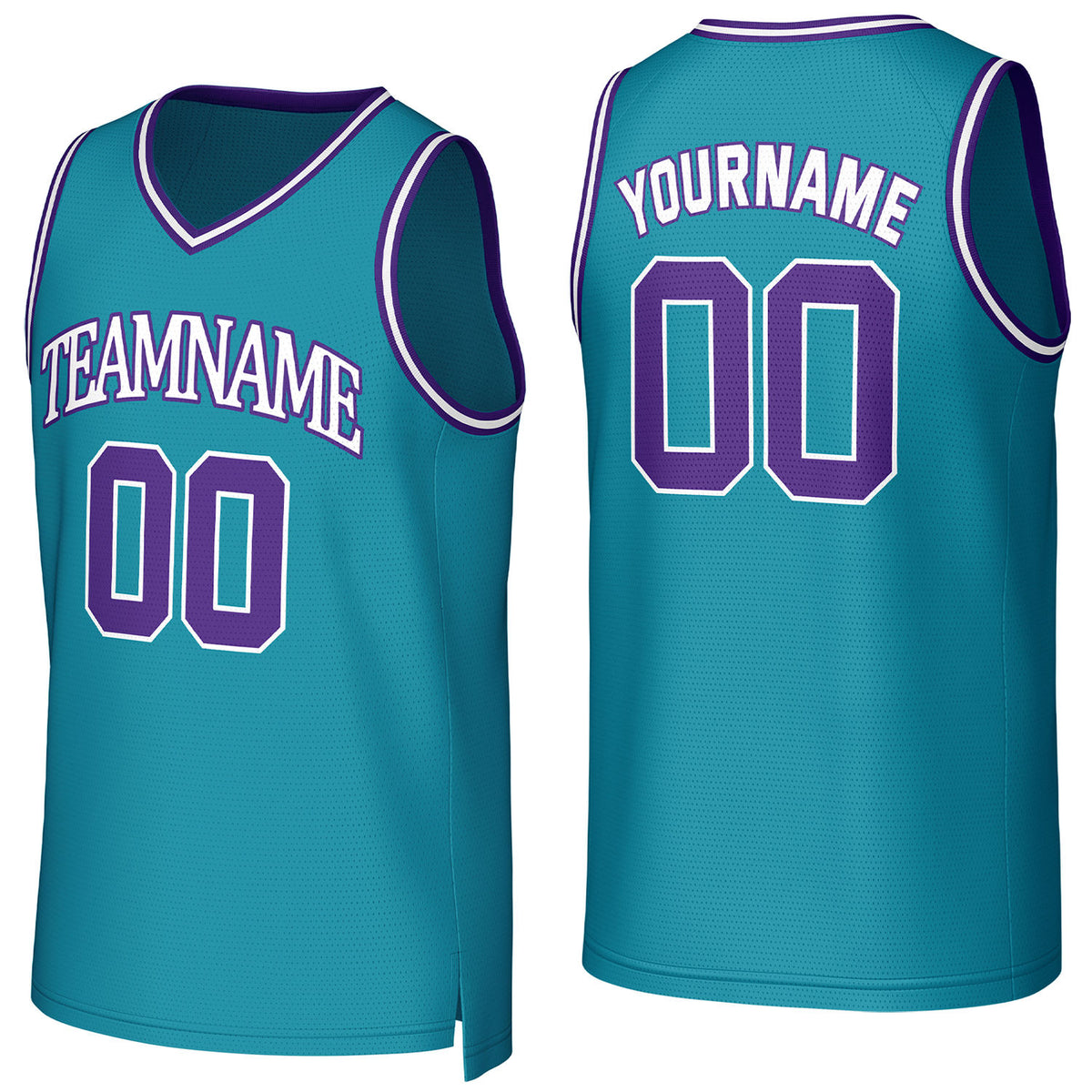 Custom teal basketball jersey with logo, personalized name &amp; number, team uniform for men women youth game practice - Vosoli