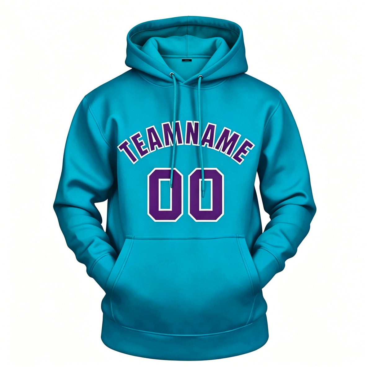 Custom Teal & Purple Hoodie | Personalized Name & Number Sports Pullover | Vosoli
