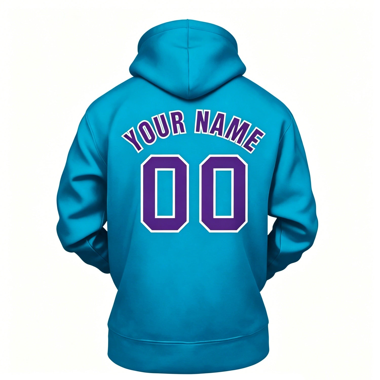 Custom Teal & Purple Hoodie | Personalized Name & Number Sports Pullover | Vosoli