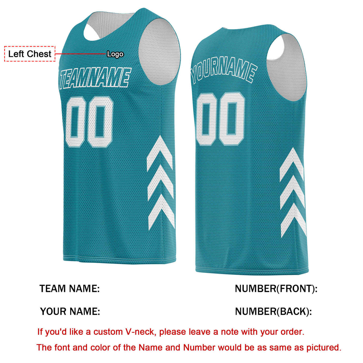 Custom Teal & White Basketball Jersey | Personalized Team Kit - Vosoli
