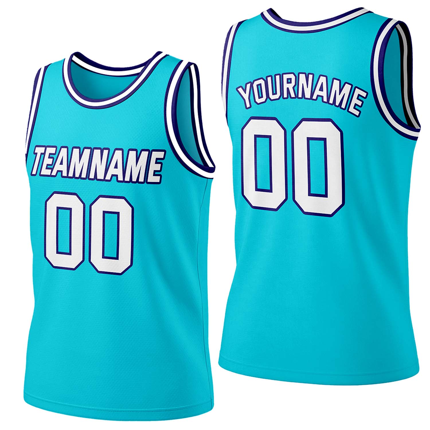 Custom Teal & White Mesh Basketball Jersey | Personalized Team Uniform
