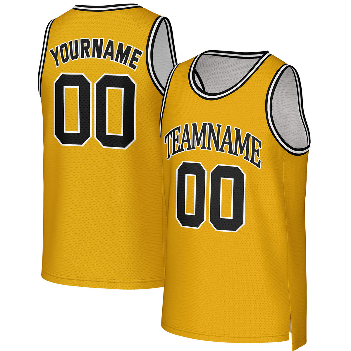 Custom Yellow & Black Basketball Jersey Set | Personalized Team Outfits for Youth & Adult