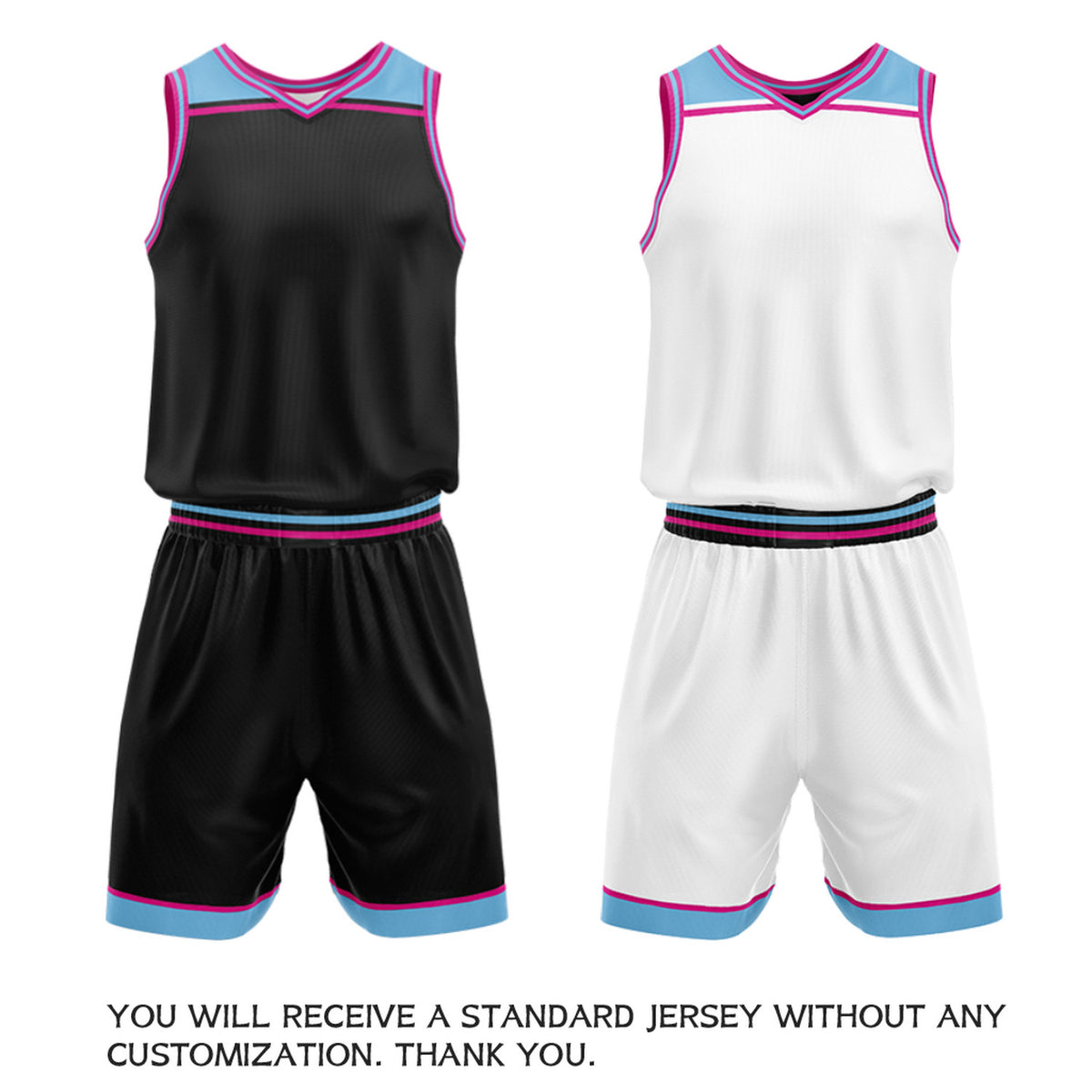 Custom Black & White Double Sided Basketball Jersey Set | Wholesale Team Uniform