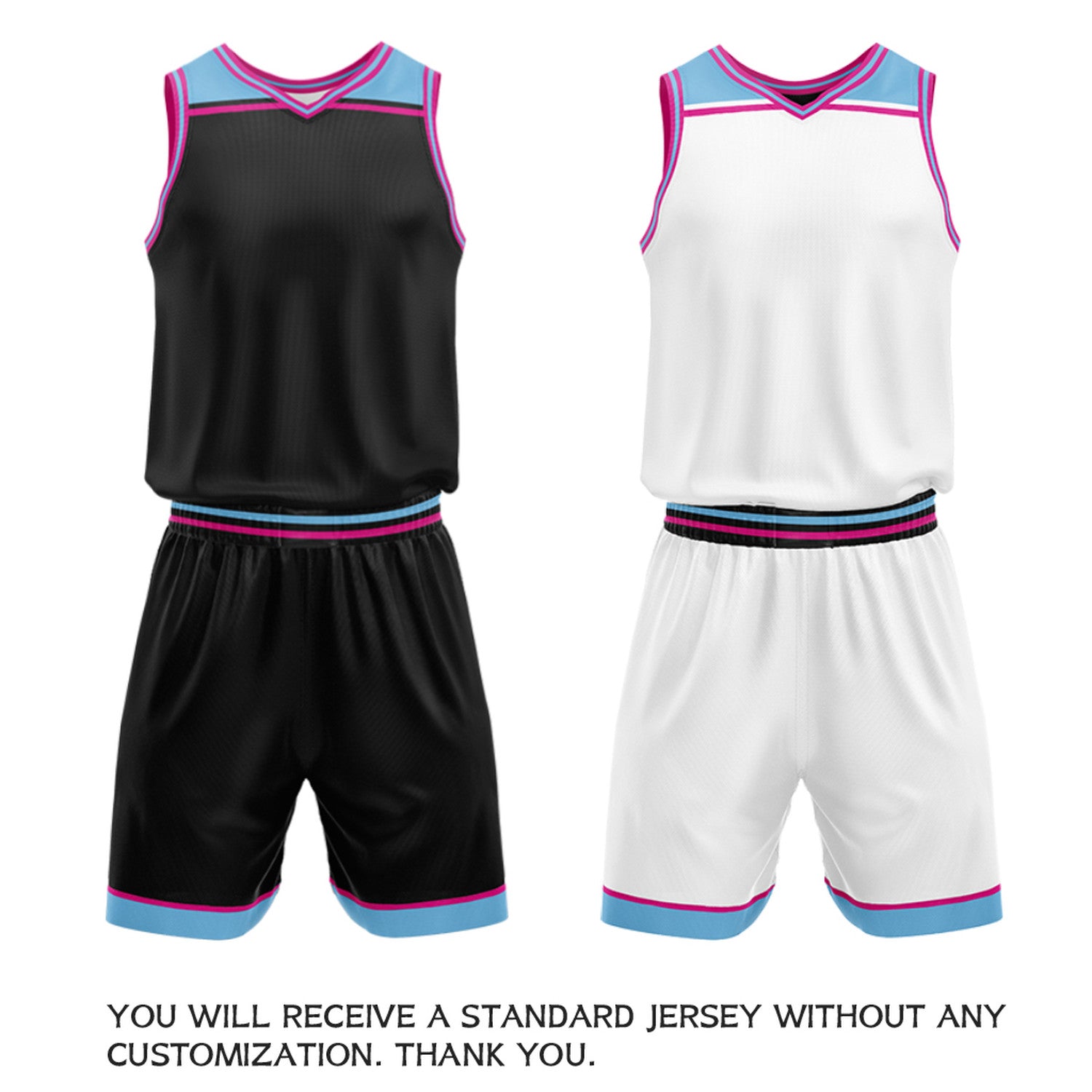 Custom Black & White Double Sided Basketball Jersey Set | Wholesale Team Uniform