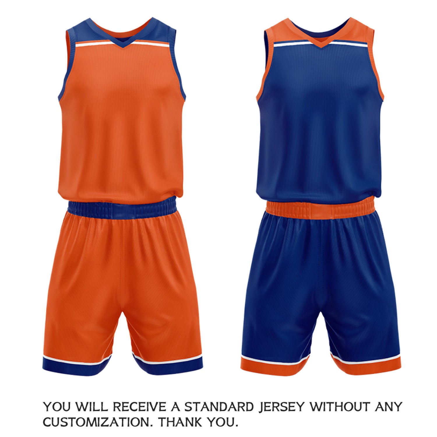 Custom Orange & Royal Blue Double Sided Basketball Jersey Set | Wholesale Team Uniform