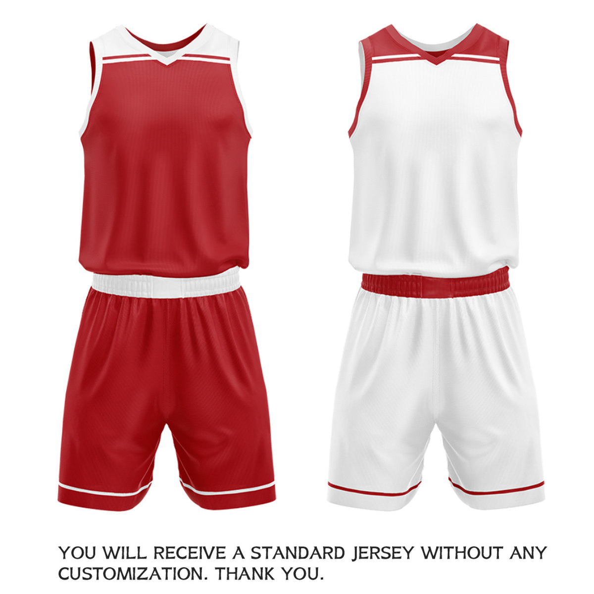 Custom Red & White Double Sided Basketball Jersey Set | Wholesale Team Uniform