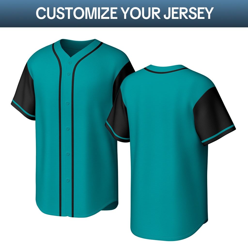 Custom Turquoise Stitched Baseball Jersey | Personalized Name & Number | Team Uniform