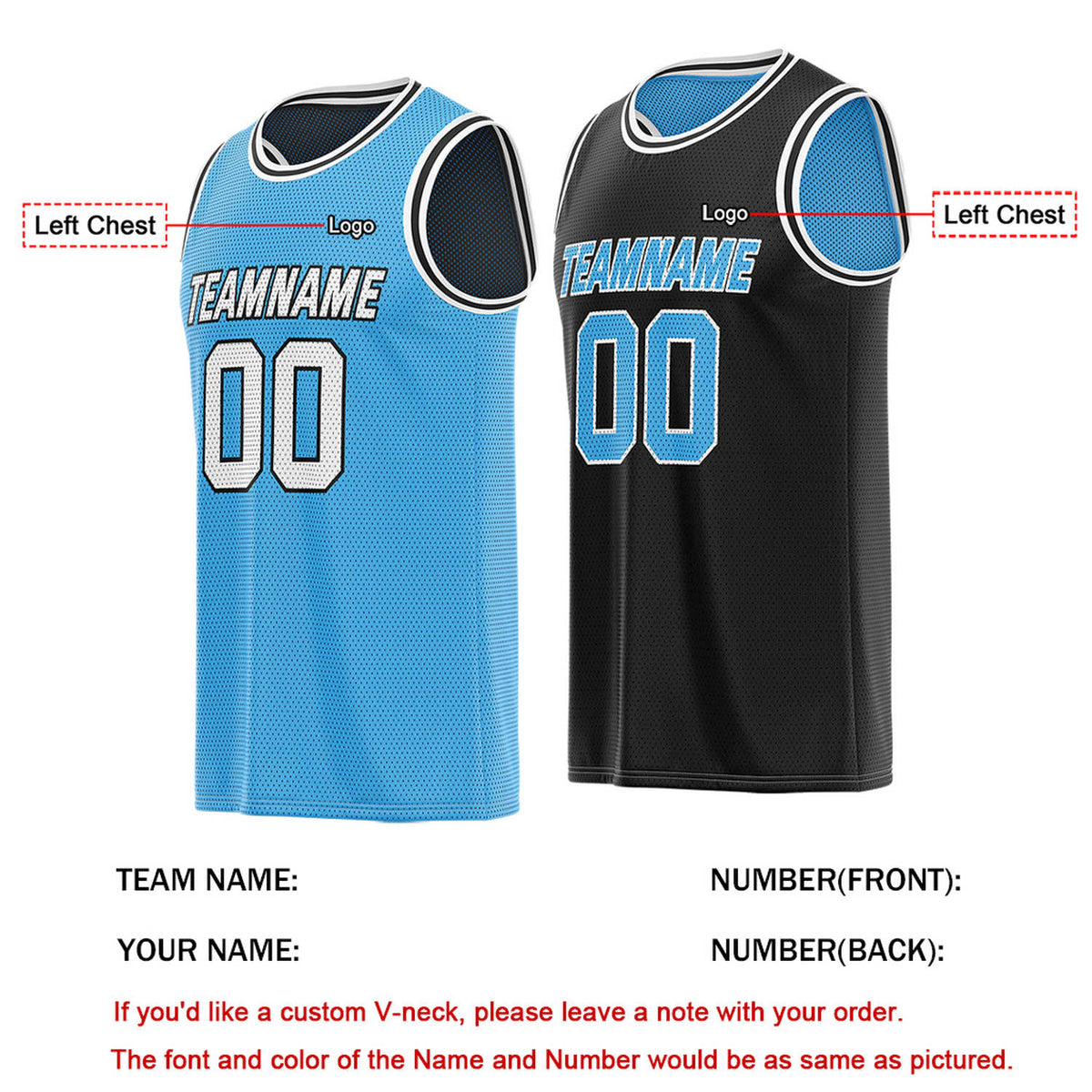 Custom Turquoise & Black Reversible Basketball Jersey | Personalized Team Name & Number - Vosoli