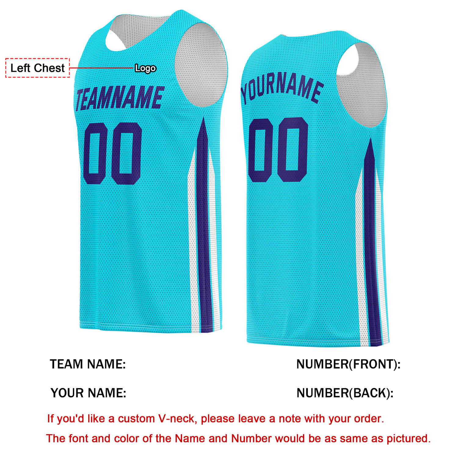Custom Turquoise & Purple Basketball Jersey | Personalized Team Kit - Vosoli