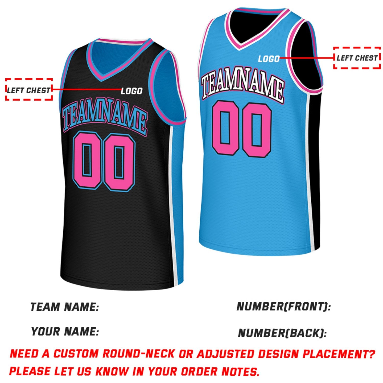Custom Black & Cyan Reversible Basketball Jersey | Personalized Team Jerseys with Name Number Logo