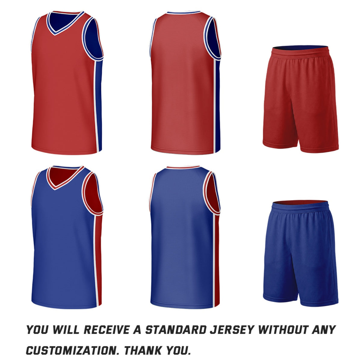 Custom Red & Blue Double Sided Basketball Uniform Set | Personalized Team Uniforms for Adult & Youth