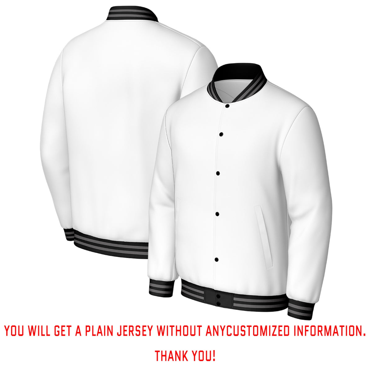 Custom White Varsity Baseball Jacket | Personalized Letterman Baseball Bomber for Adult & Youth