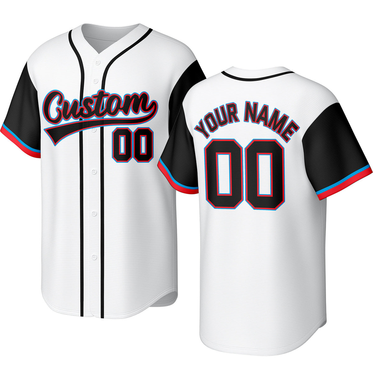 Custom white black baseball jersey with stitched logo, personalized name &amp; number, button-front short-sleeve sports uniform for team men women youth game practice - Vosoli