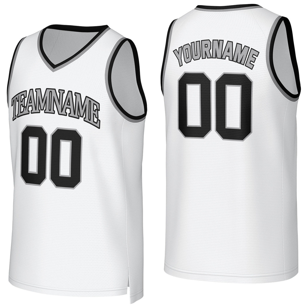 Custom white basketball jersey with logo, personalized name &amp; number, team uniform for men women youth game practice - Vosoli