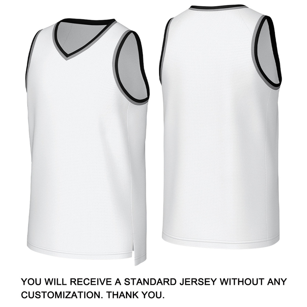 Custom White & Black-Grey Basketball Jersey | Personalized Name & Number Team Uniform