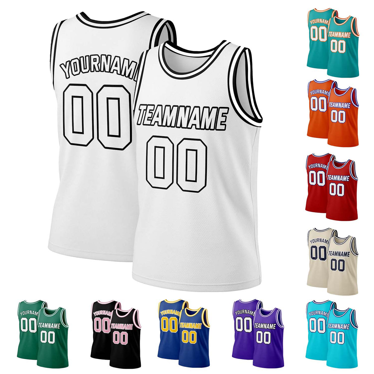 Custom White & Black Mesh Basketball Jersey | Personalized Team Uniform