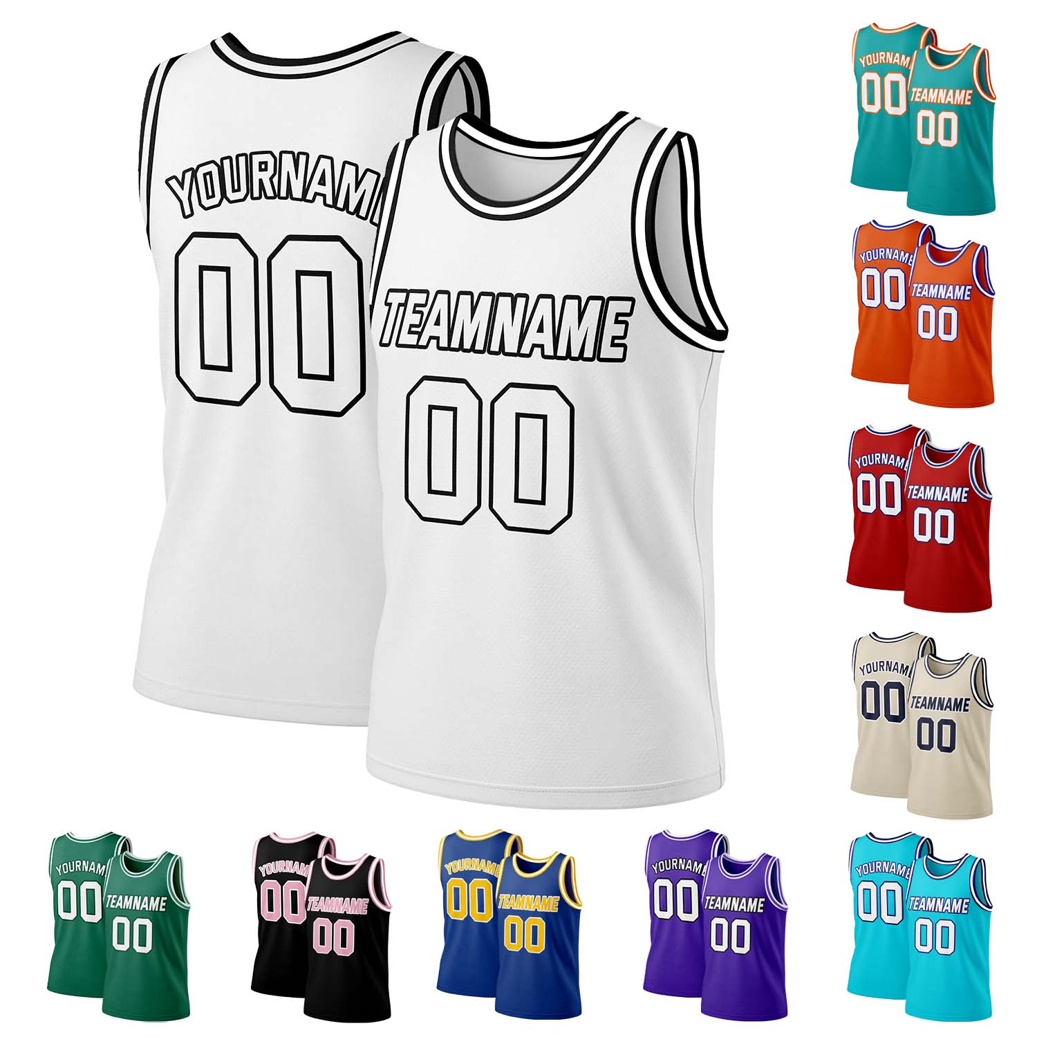 Custom white-black mesh basketball jersey by Vosoli | Personalized name & number team uniform for youth & adults