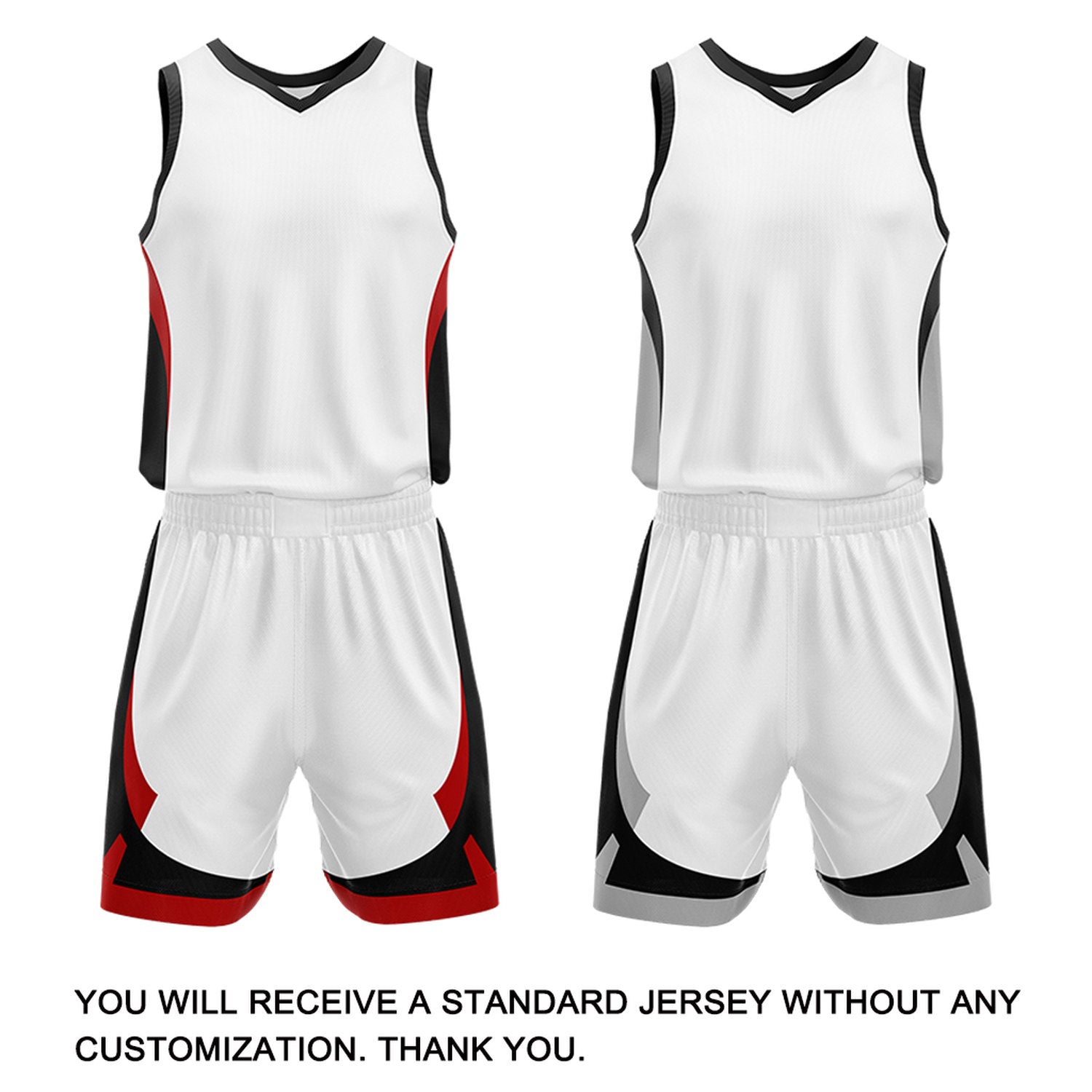 Custom White Black Reversible Basketball Jersey Set | Personalized Name Number Mesh Sports Uniform